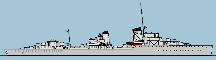 Profile drawing of Z1 Leberecht Maas