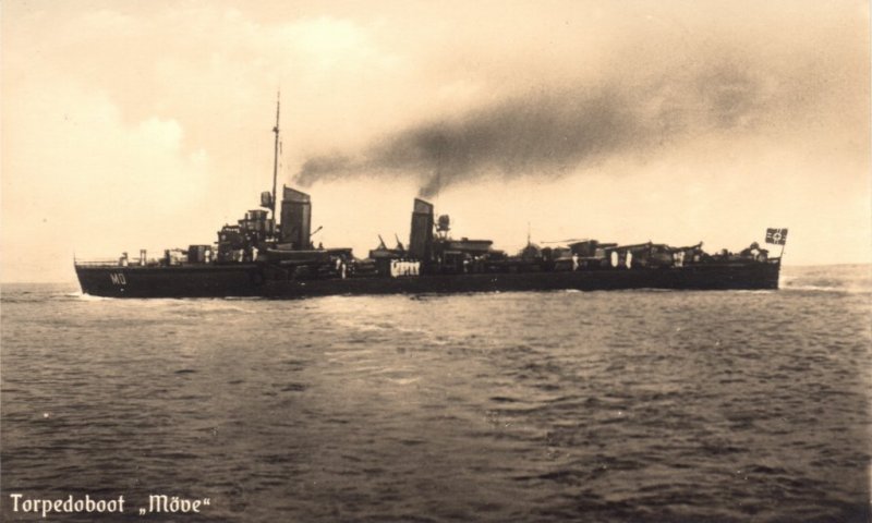 Torpedoboot Möwe (Postcard by Ludwig Carstens, Hamburg)