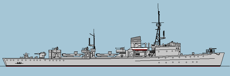 Profile drawing of Torpedoboot T17